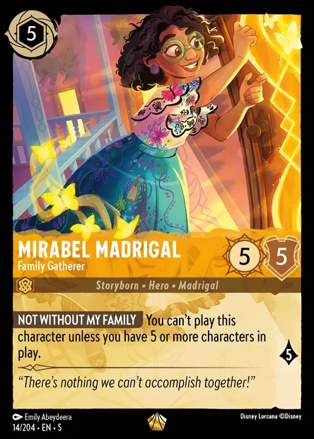 Mirabel Madrigal - Family Gatherer, Disney Lorcana card CH5-014 — Shimmering Skies set