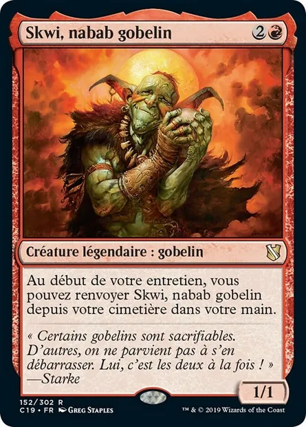 Skwi, nabab gobelin, carte Magic C19 152 — extension Commander 2019