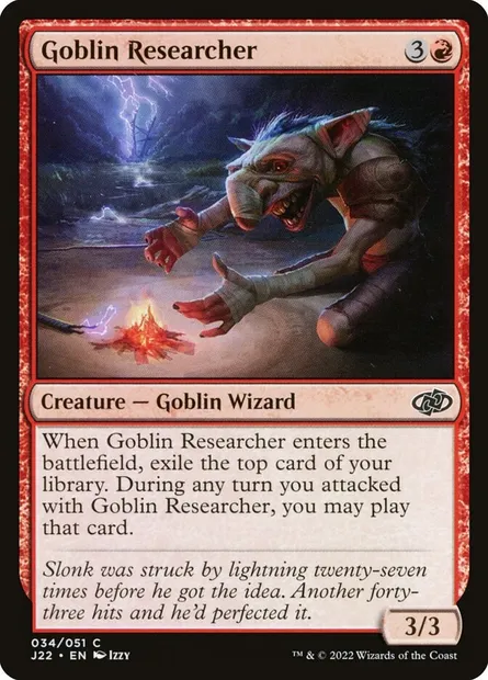 Goblin Researcher, Magic card J22 34 — Jumpstart 2022 set