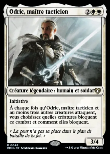 Odric, maître tacticien, carte Magic CMM 46 — extension Commander Masters