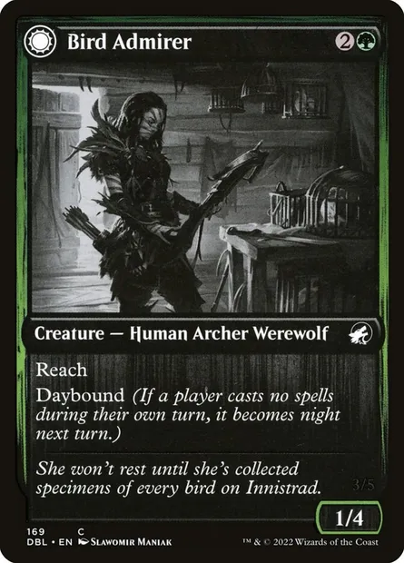 Bird Admirer // Wing Shredder, Magic card DBL 169 — Innistrad: Double Feature set