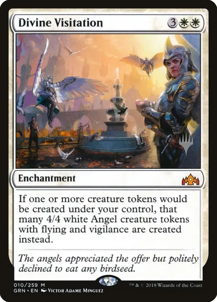 Visite divine, carte Magic PGRN 10p — extension Guilds of Ravnica Promos