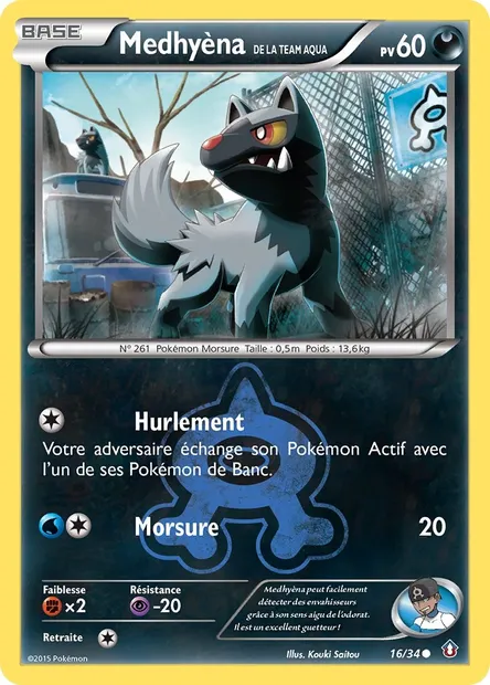 Medhyèna de la Team Aqua, carte Pokémon DCR 16 — extension Double Danger