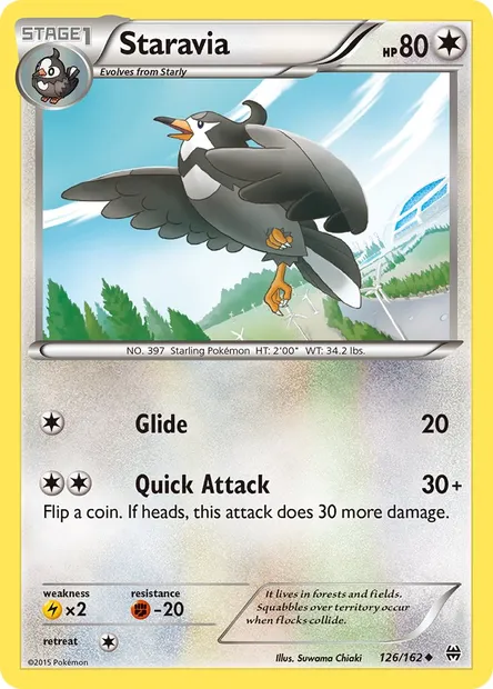Staravia, Pokémon card BKT 126 — BREAKthrough set