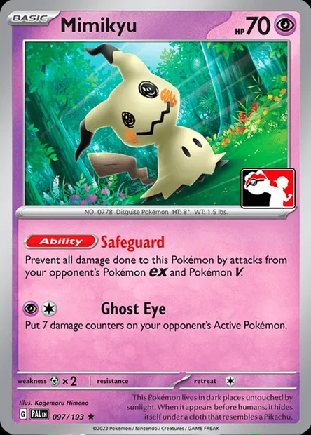 Mimikyu, Pokémon card PPS 097-3 — Play! Pokémon Prize Pack Series set