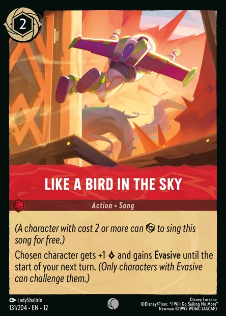 Like a Bird in the Sky, Disney Lorcana card CH12-131 — Wilds Unknown set