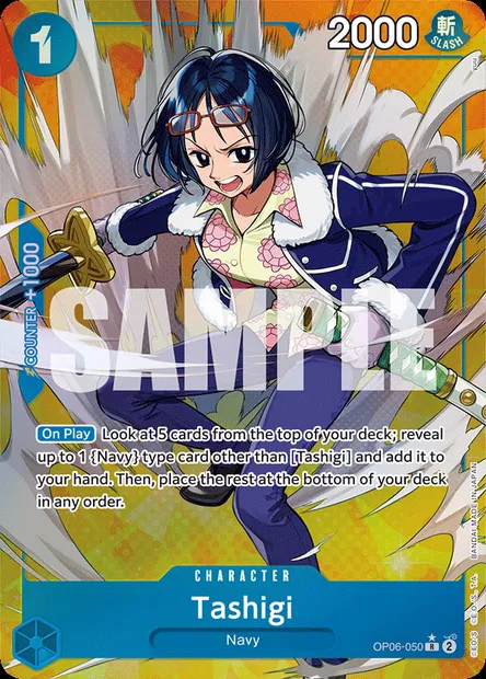 Tashigi, One Piece card OP06-050 — WINGS OF THE CAPTAIN set