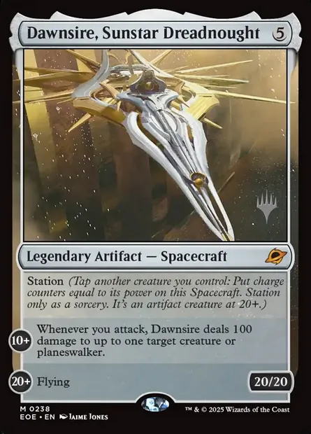 Dawnsire, Sunstar Dreadnought, Magic card PEOE 238p — Edge of Eternities Promos set