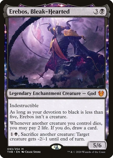 Erebos, Bleak-Hearted, Magic card THB 93 — Theros Beyond Death set