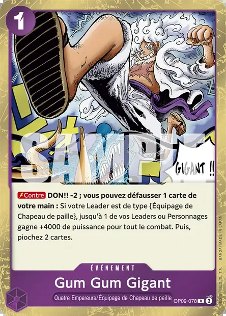 Gum Gum Gigant, carte One Piece OP09-078 — extension LES NOUVEAUX EMPEREURS