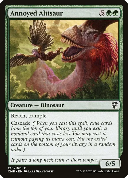 Annoyed Altisaur, Magic card CMR 216 — Commander Legends set