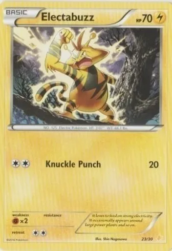 Élektek, carte Pokémon TK9P 023 — extension XY Trainer Kit: Pikachu Libre & Suicune (Pikachu Libre)