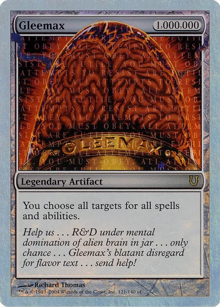 Gleemax, carte Magic UNH 121★ — extension Unhinged
