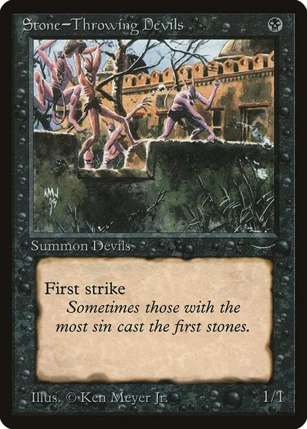Stone-Throwing Devils, carte Magic ARN 33† — extension Arabian Nights