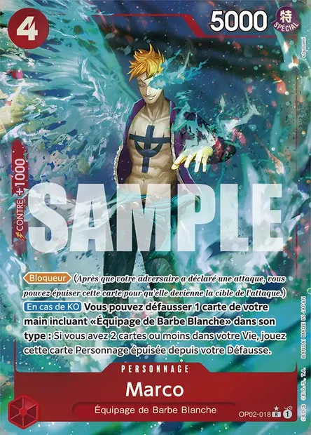 Marco, carte One Piece OP02-018 — extension PARAMOUNT WAR