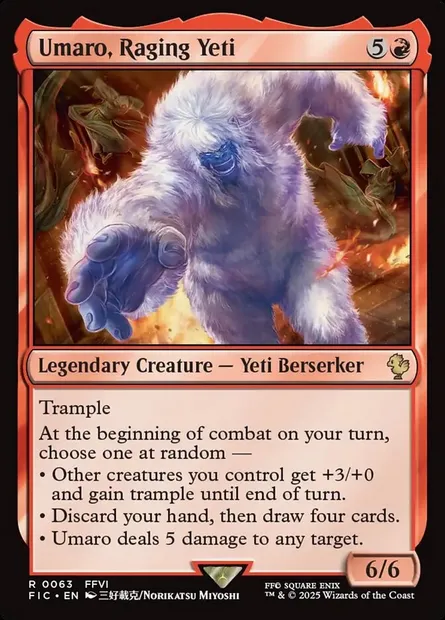 Umaro, Raging Yeti, Magic card FIC 63 — Final Fantasy Commander set