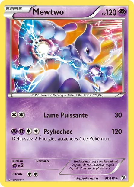 Mewtwo, carte Pokémon LTR 53 — extension Legendary Treasures