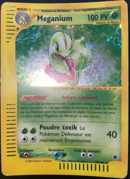 Méganium, carte Pokémon EX 18 — extension Expedition