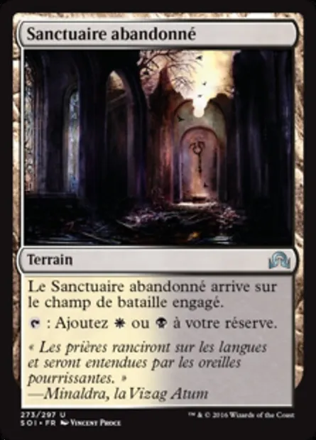 Sanctuaire abandonné, carte Magic SOI 273 — extension Ténèbres sur Innistrad