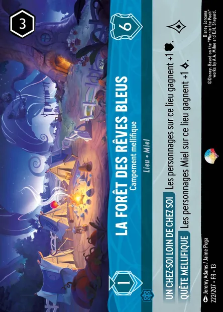 La Forêt des Rêves Bleus - Campement mellifique, carte Disney Lorcana CH13-222 — extension Invasion Epineuse!