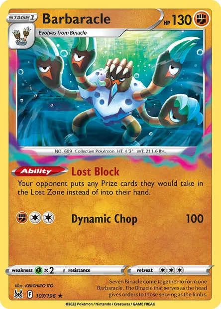 Barbaracle, Pokémon card LOR 107 — Lost Origin set