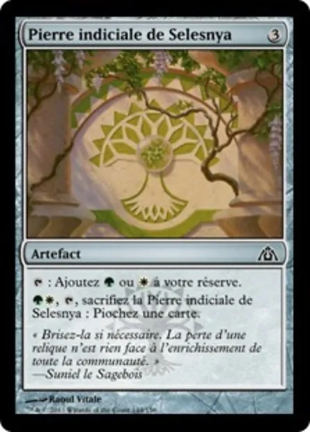 Pierre indiciale de Selesnya, carte Magic DGM 144 — extension Le labyrinthe du dragon