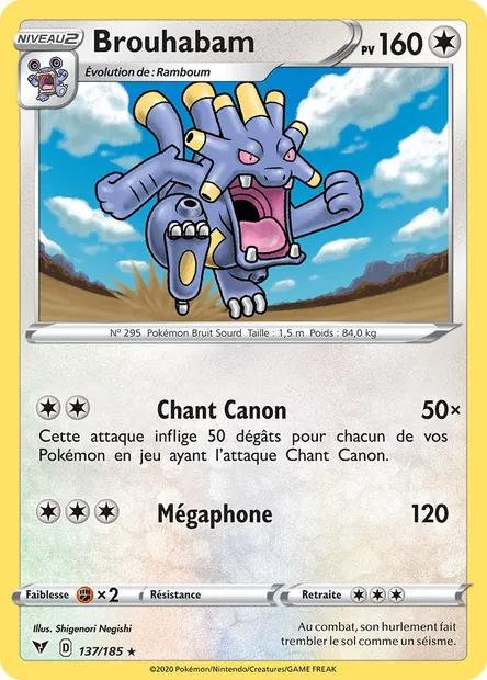 Brouhabam, carte Pokémon VIV 137 — extension Voltage Éclatant