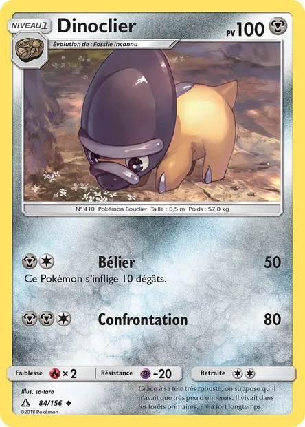 Dinoclier, carte Pokémon UPR 84 — extension Ultra-Prisme