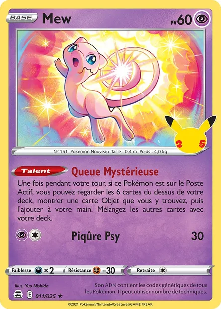 Mew, carte Pokémon CEL 11 — extension Célébrations
