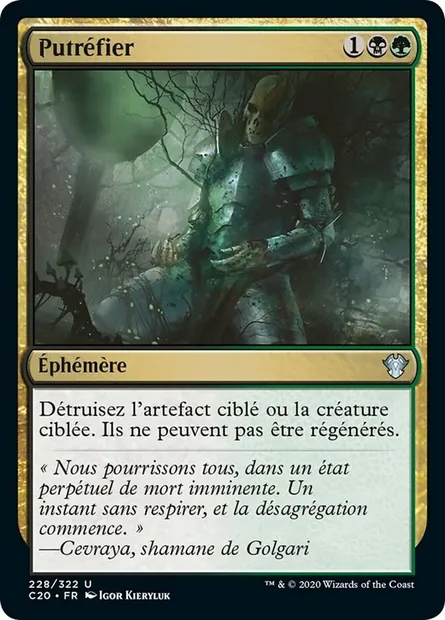 Putréfier, carte Magic C20 228 — extension Commander 2020