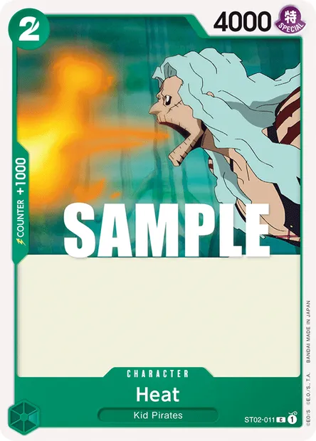 Heat, One Piece card ST02-011 — Worst Generation set