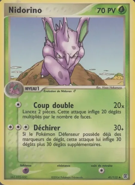 Nidorino, carte Pokémon RG 41 — extension EX Rouge Feu & Vert Feuille