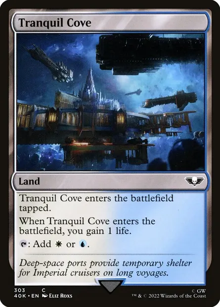 Crique tranquille, carte Magic 40K 303 — extension Warhammer 40,000 Commander
