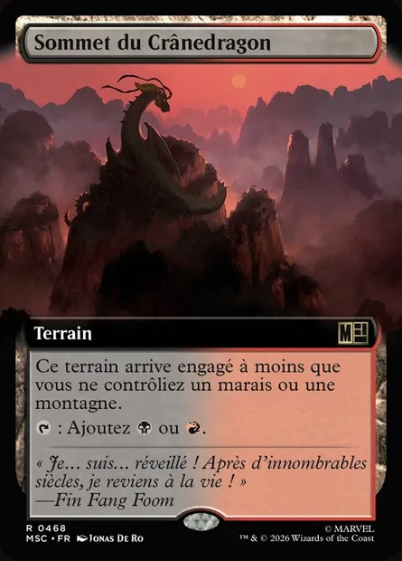 Sommet du Crânedragon, carte Magic MSC 468 — extension Marvel Super Heroes Commander