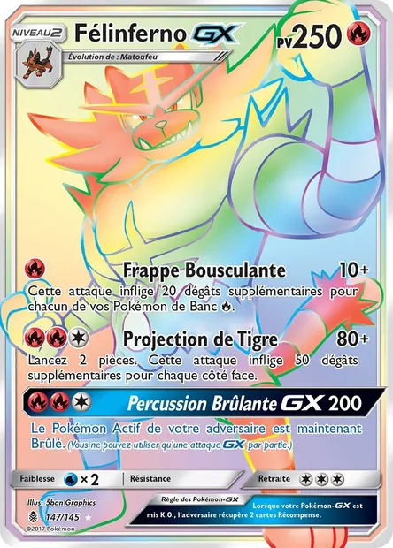 Félinferno GX, carte Pokémon GRI 147 — extension Gardiens Ascendants