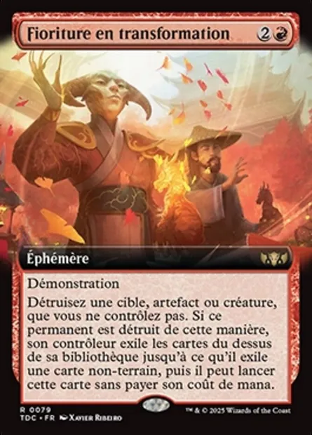 Fioriture en transformation, carte Magic TDC 79 — extension Tarkir: Dragonstorm Commander