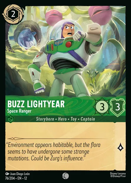 Buzz Lightyear - Space Ranger, Disney Lorcana card CH12-076 — Wilds Unknown set