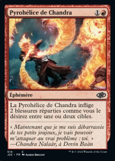 Pyrohélice de Chandra, carte Magic J22 514 — extension Jumpstart 2022