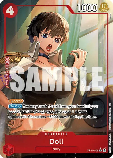 Doll, One Piece card OP11-008 — A FIST OF DIVINE SPEED set