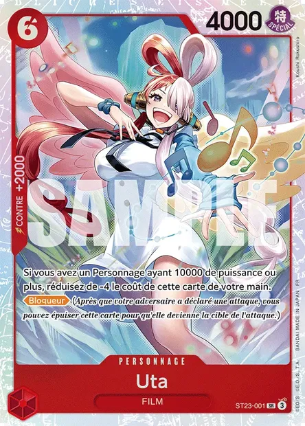 Uta, carte One Piece ST23-001 — extension ROUGE Shanks
