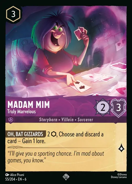 Madam Mim - Truly Marvelous, Disney Lorcana card CH6-055 — Azurite Sea set