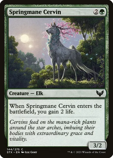 Springmane Cervin, Magic card STX 144 — Strixhaven: School of Mages set