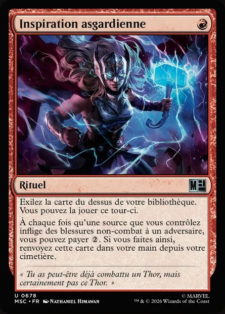 Inspiration asgardienne, carte Magic MSC 678 — extension Marvel Super Heroes Commander