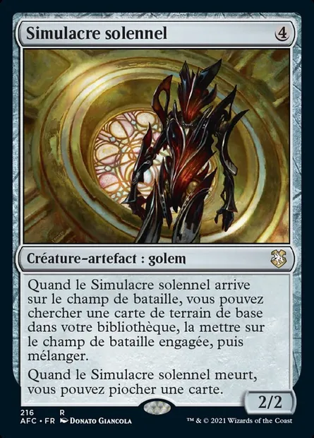 Simulacre solennel, carte Magic AFC 216 — extension Forgotten Realms Commander