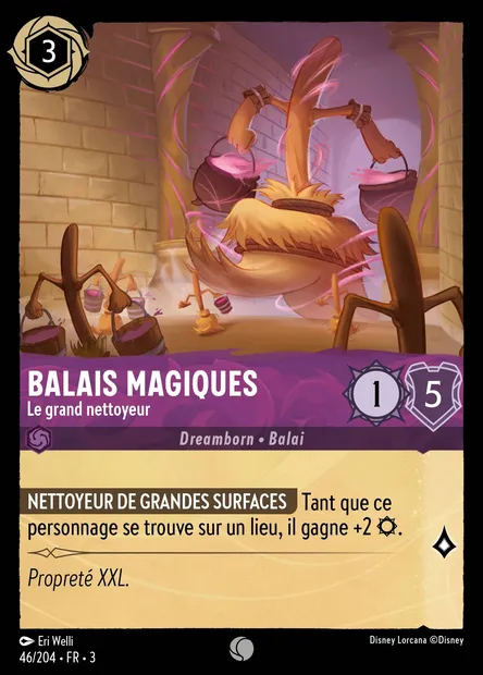 Balais magiques - Le grand nettoyeur, carte Disney Lorcana CH3-046 — extension Les Terres d'Encres