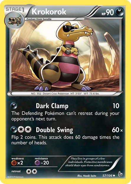 Krokorok, Pokémon card FLF 57 — Flashfire set