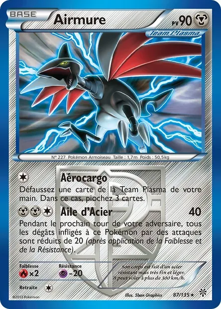 Airmure, carte Pokémon PLS 87 — extension Tempète Plasma