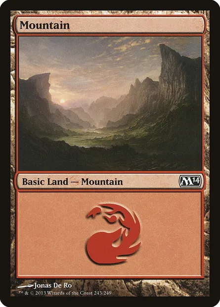 Mountain, Magic card M14 243 — Magic 2014 set