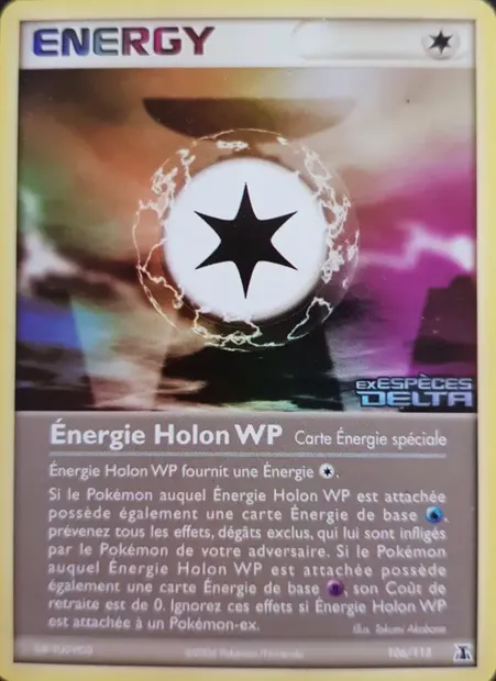 Énergie Holon WP, carte Pokémon DS 106 — extension EX Espèces Delta