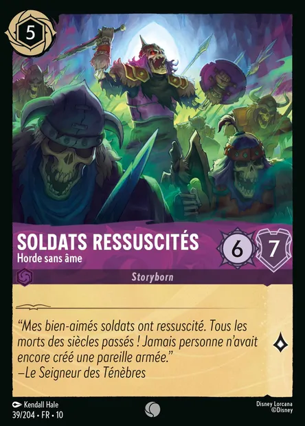 Soldats ressuscités - Horde sans âme, carte Disney Lorcana CH10-039 — extension Lueurs dans les Profondeurs